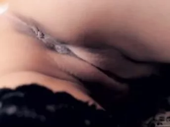 Brunette asian slut in stellar lingerie solo masturbating w fingers in her shaved cunt.