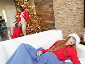 Niki Snow and her family all fell asleep together in bed because they were so thrilled for xmas! At sunrise Niki and her Step-dad were ready for breakfast and gifts, but mommy was being a grinch who just desired to sleep. This didn't stop them from openin