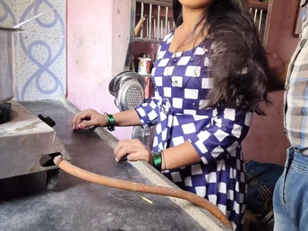 Mumbai ashu gets her cock-squeezing cootchie plumbed in the kitchen and packed with molten jizm