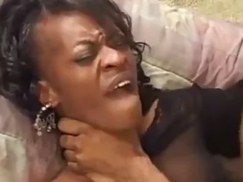 Take a look at this fierce black whore who is getting her neck chocked on and her pussy hole destroyed right on the couch