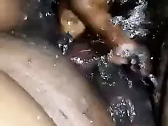 Watch this milky girl with a hefty booty get spilled by ocean waters while splashing like a fountain