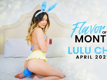 Lulu Chu has dressed as the wondrous Easter bunny while hiding eggs for her stepbrother, Damon Dice. Her garment leaves lil to the imagination as she struts around the house in her sheer bra, tight miniskirt, and bunny ears. She even has a bunny tail butt