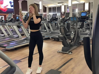 Gym beauty accepts my invite to bathroom sex