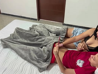 Maira Medina and her brother Miguel Jerez get off on watching their sexy stepsis get drilled in various postures and sploog like crazy