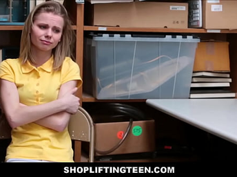 ShopliftingTeen - Nice Skinny Blonde Shoplifting Teenager Fucked By Officer - Catarina Petrov