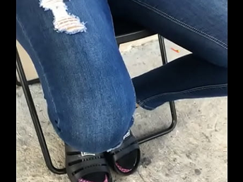 A n. WITH HER Huge ASS CAMEL TOE Thru HER TIGHT ASS PANTS