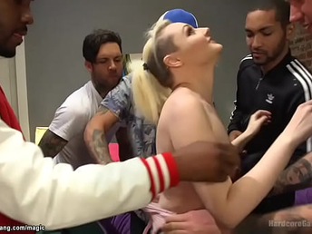Strangers dp fuck platinum-blonde cheerleader
