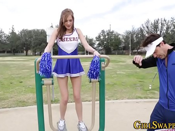 Teenage cheerleader spunked