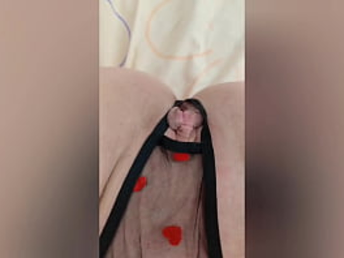 Check out this puny teenage's clean-shaven labia as she jerks and orgasms rigid after college!