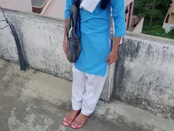 Witness Indian College Couples Fuck-a-thon on Terrace like Horny, Fledgling Teenies