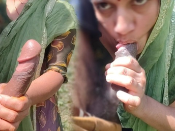 Yoursoniya's super torrid Bhabhi Dever & Desi Bhabhi Devar get their XXL jizz-shotguns and money-shots outside