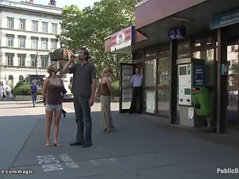 Inborn busty Romanian anal public sex