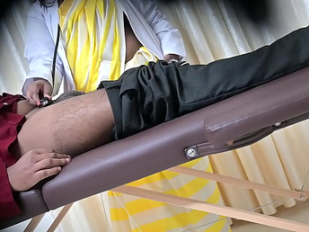 Notorious doctor checking patient personal part and satisfying her sexual desire