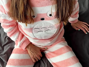 japanese nubile in pyjamas jack small tits horny pussy and splooging climax