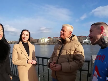 PART 2-- Hyenas eyes covered four-way W big booty brunettes