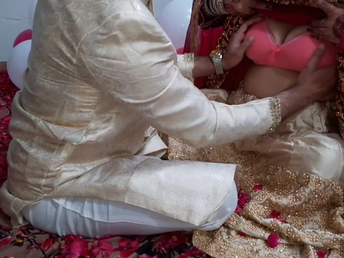First time wedding night with fetching Indian girl in doggy style