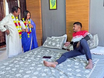 Indian MILF & her hubby get down and dirty almost each other approximately hot real-life hookup elation