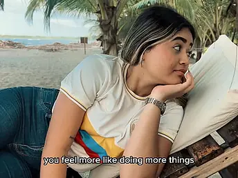 Danny Medina gets a hot dumbfound from a astonishing dreamboat exposed to the beach