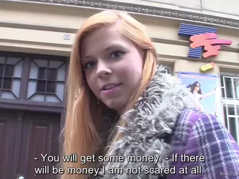 European woman gives her butt for cash